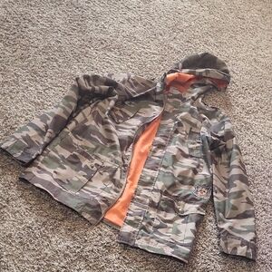 Lucky Brand Camo Utility Jacket with Orange Lining